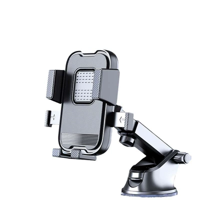 Suction type car mobile phone bracket air outlet rotating waterfall bracket center console mobile phone navigation bracket (Car phone holder) - 098-silicone-black-telescopic-rod-suction-cup-model