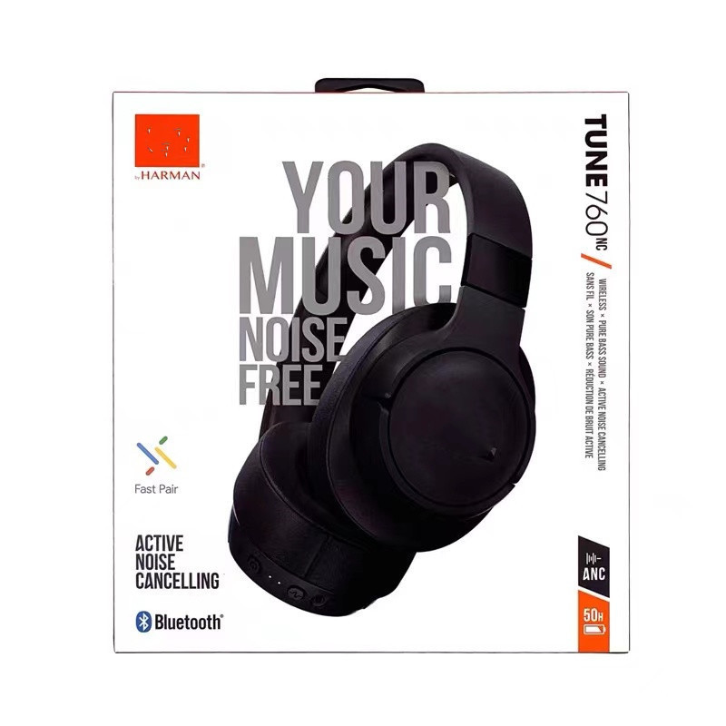 Cross-Border New Model Tune760Nc Over-Ear Wireless Bluetooth Headphones Stereo Ear-Covering Dual-Core Noise Reduction Anc