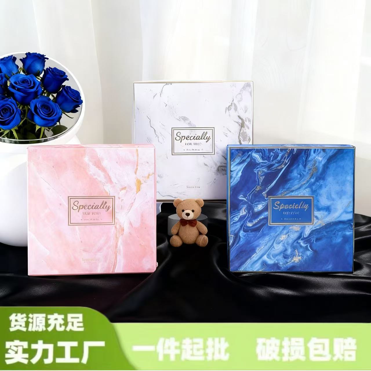 Bridesmaid Gift Box with Lid, High-End Large Square Box in Ins Style for Valentine's Day and Wedding Gift Packaging