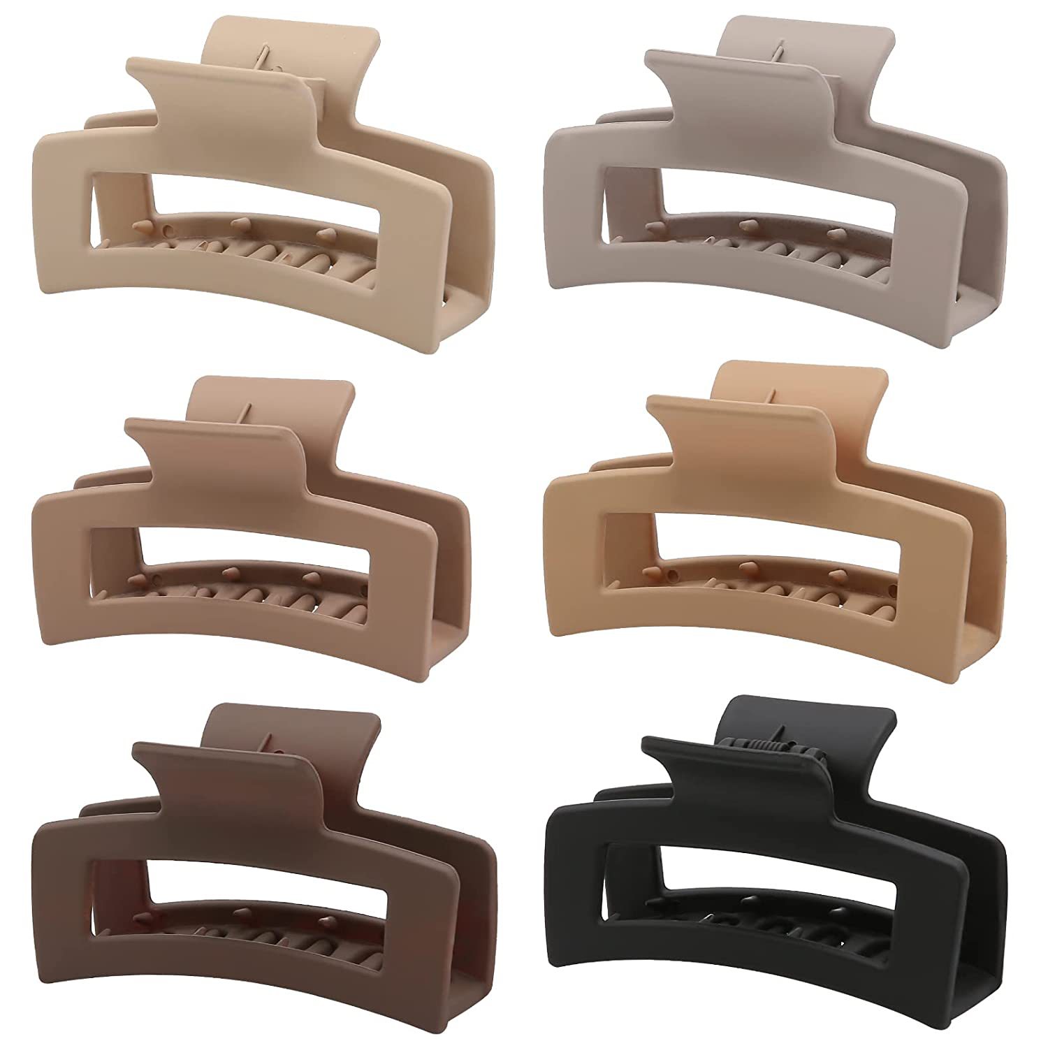 Amazon Venta caliente traje de pinza de pelo esmerilado grande Cabeza trasera garra de pelo clip de goma pintura antideslizante clip de accesorios para el cabello para las mujeres