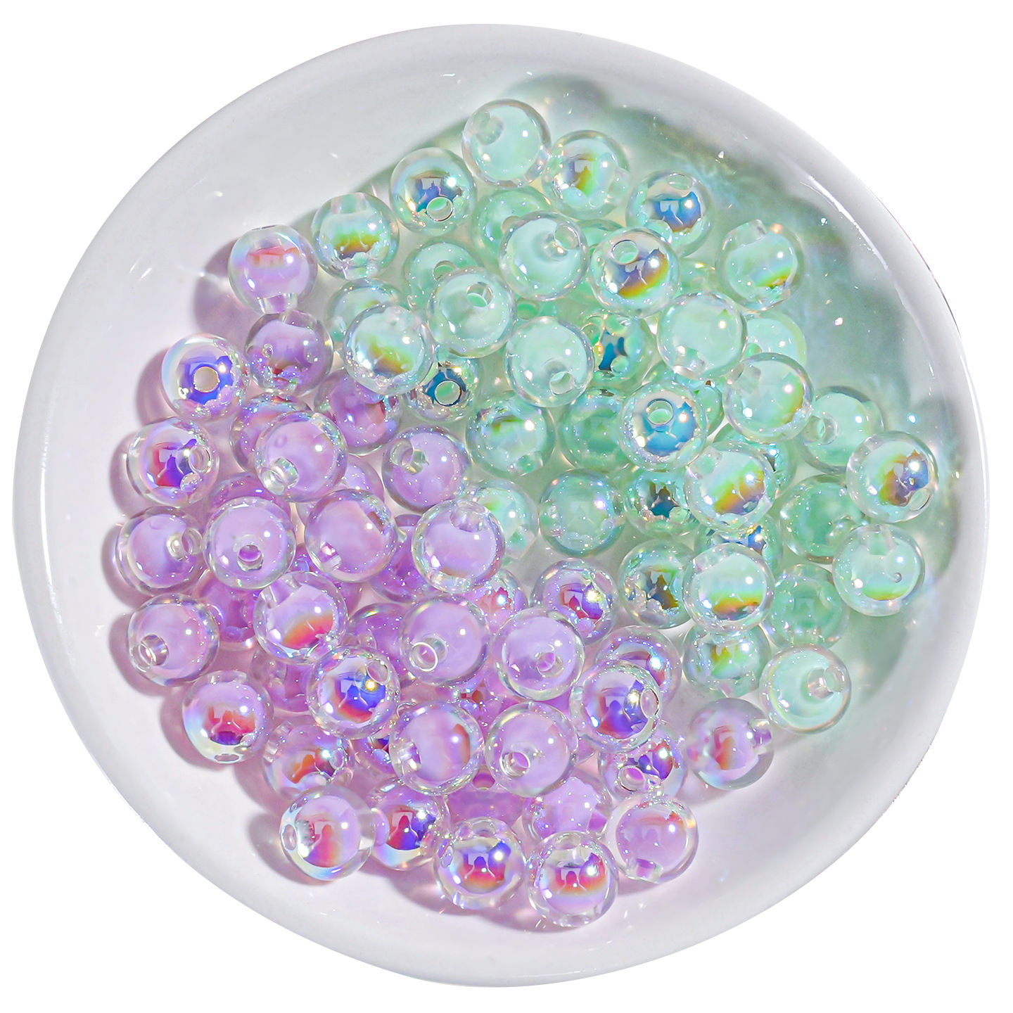 Caramelo de color interior transparente 1.5 cuentas redondas de orificio recto 10mm joyería de moda decoración de bricolaje cadena de teléfono móvil pulsera accesorios de decoración
