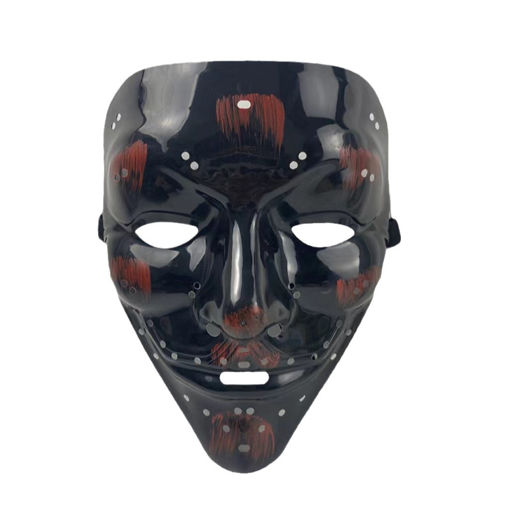 Luz fría luminosa a través de la lámpara con agujero máscara PP máscara de Halloween máscara de baile de calle máscara de agujero bicolor procesamiento en forma de V