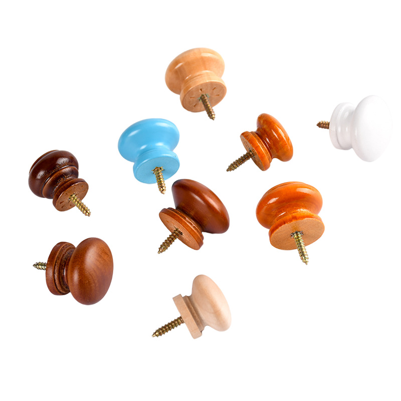 Accesorios para muebles de madera sólida manija armario cajón armario agujero único auto-tapping mango redondo color Mango en forma de hongo mango de madera