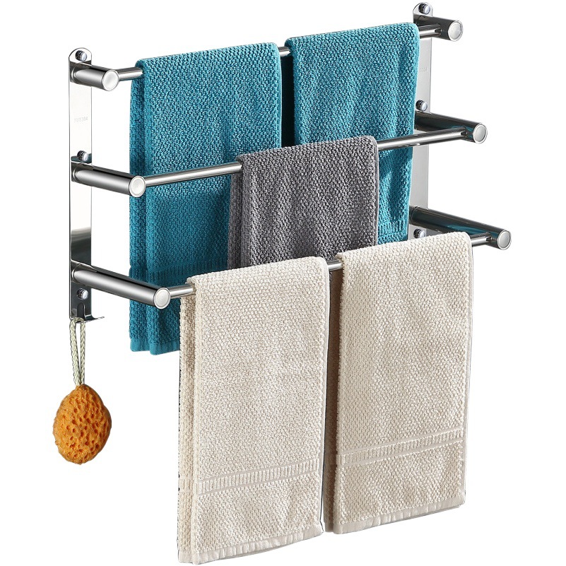 Towel rack punch-free toilet storage rack towel rack bathroom bathroom toilet stainless steel hanging towel bar single