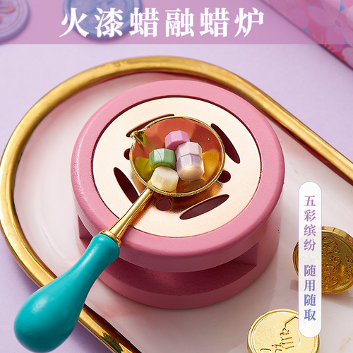 Set of Sakura Hot Wax Seal Stamps, including hot wax stamp head melting furnace handle spoon sealer, birthday gift