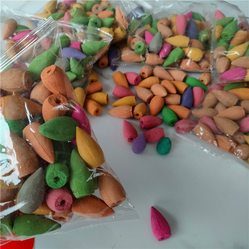 Bulk 60-particle pack reverse-flow sandalwood floral fragrance incense burner with deodorizing and odor-removing features, factory direct supply