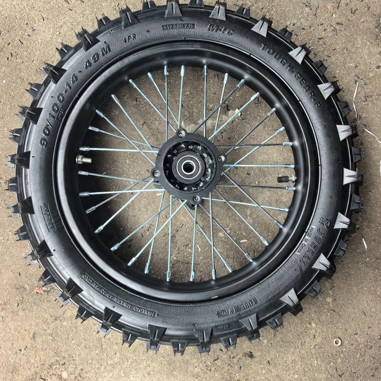 Electric off-road motorcycle front wheel 90/100-14, rear wheel 110/90-16, hub, wheel mesh, large-tooth tire assembly