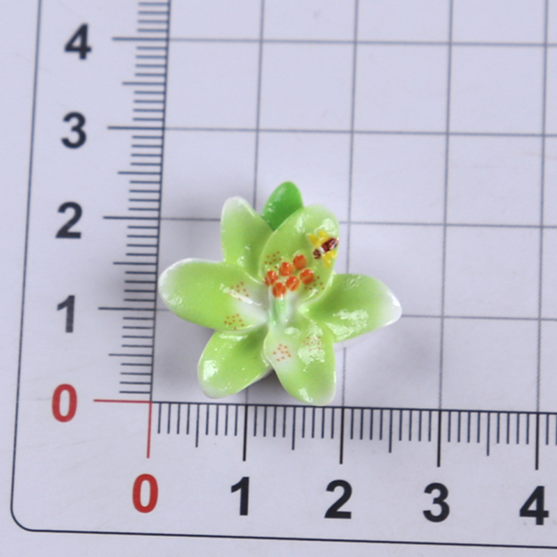彩色百合花卡通diy饰品配件奶油胶树脂小配件手工发夹材料包批发|undefined