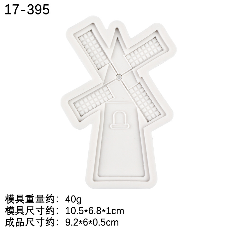 Pequeña vela molde de silicona pequeño molino de viento epoxi decoración accesorios molde fondant cerámica suave arcilla epoxi yeso adornos