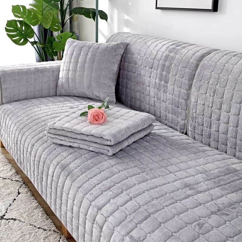 Autumn and winter new thick non-slip flannel sofa cushion plush sofa towel cushion wholesale