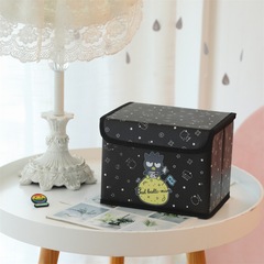 Japanese cute children's cartoon desktop storage box kt foldable leather clamshell student facial mask storage box