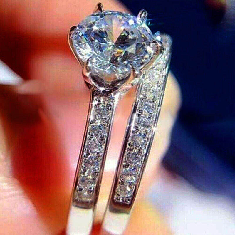 Cao Shi simuliert Schneeflocke für Paare, Hochzeitszeremonie-Set, Sechs-Klauen-Geschenkring zum Valentinstag_voghion.com