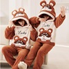 new pattern winter Plush pajamas pajamas Cartoon man Hooded keep warm Lovers money Home Furnishings Two piece set