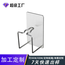 跨境不锈钢牙刷置物架卫生间免打孔漱口杯架吸壁挂式电动牙缸架