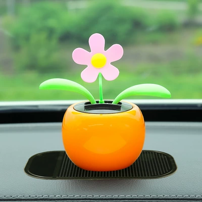 Car ornaments | shake head flower car - orange-sunflower-non-slip-mat