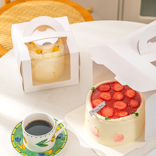 Wholesale cake box 6 inch 4 inch 8 four inch dessert box plus height portable box packaging box birthday cake packaging box