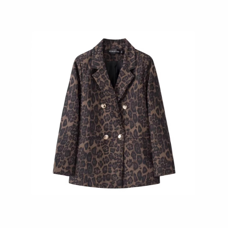 Retro High-End New Leopard Print Performance Blazer, Fashionable Casual Autumn Jacket with a Loose and Stylish Vibe
