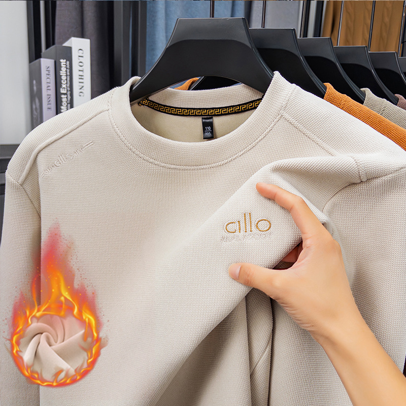 Fashionable warm winter long-sleeve with a round collar