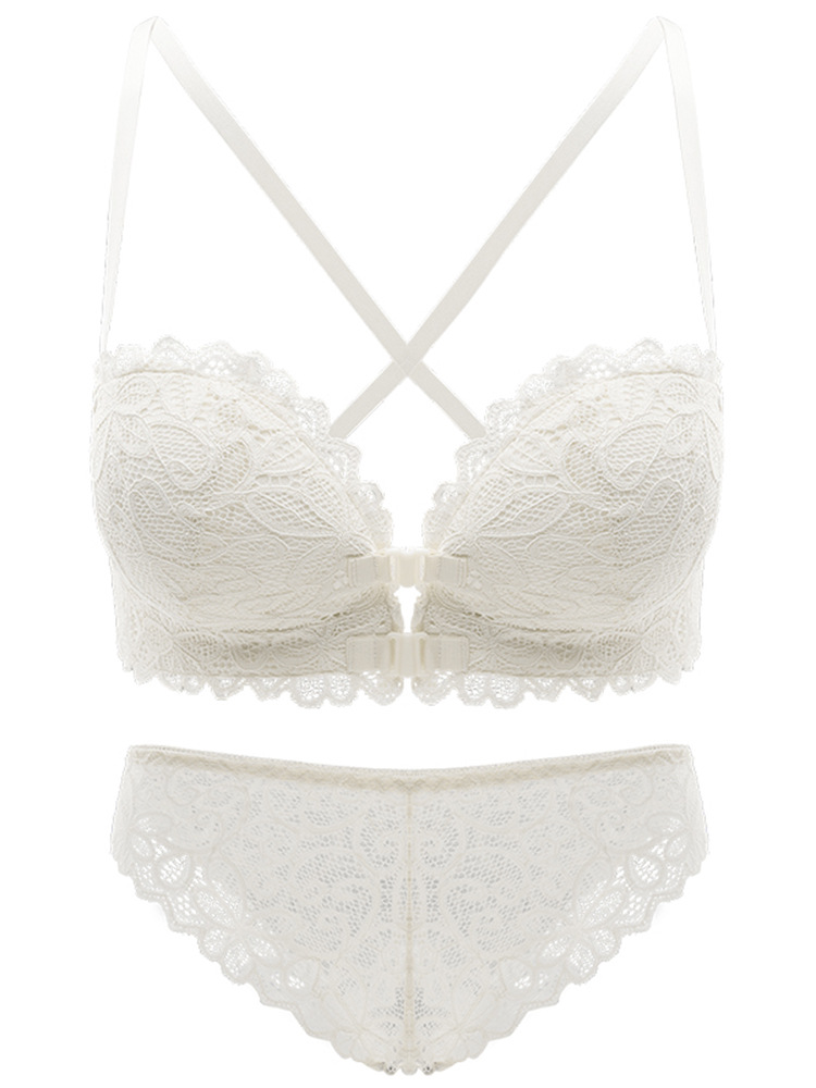 Entidad sin anillo de acero sujetador traje sexy encaje frontal hebilla pequeño pecho grande reunir hermosa espalda sujetador ropa interior femenina 8230