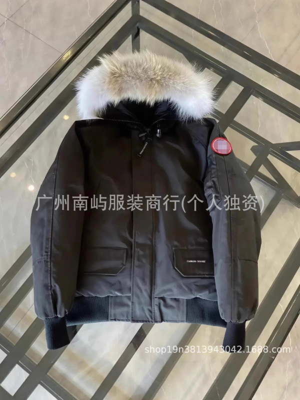 新款冬季鹅家01飞行员夹克加厚男女款羽绒服毛领防风保暖百搭外套|undefined