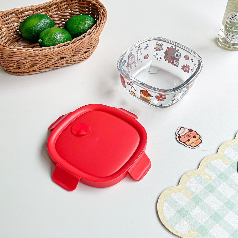 春シリーズ ガラス弁当箱 電子レンジ対応 高温対応弁当箱 サラリーマン向け|undefined
