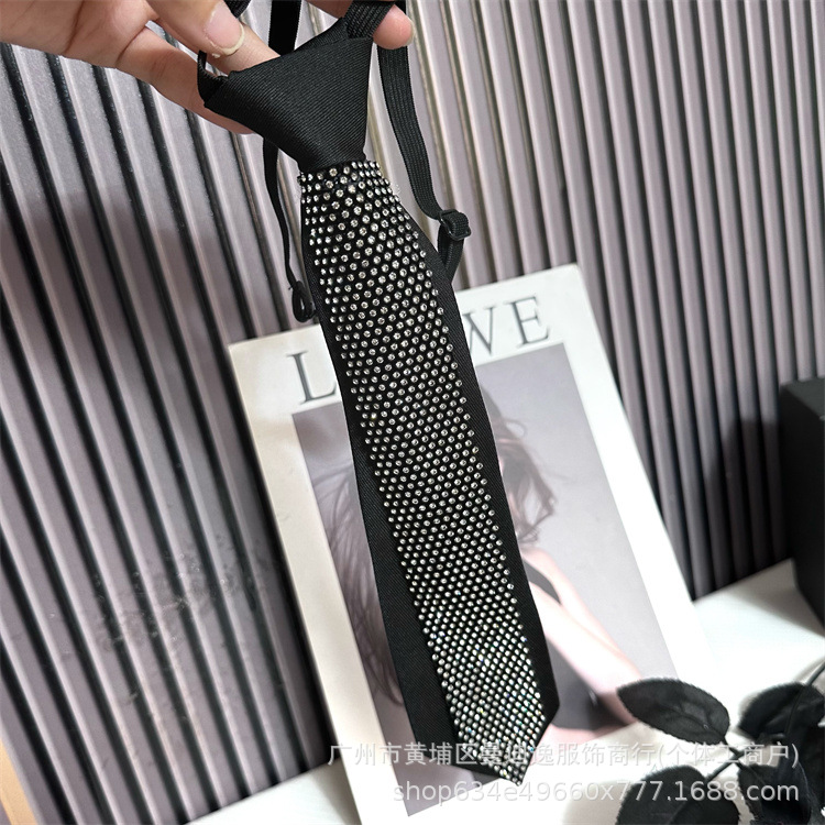 블랙 메쉬 다이아몬드 타이