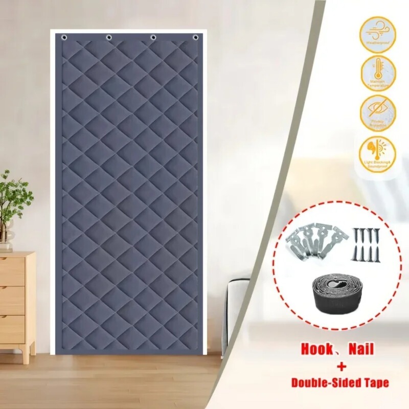 Winter Insulation Window Cover, Anti-Freeze Insulation Window Blanket, Cold-Proof and Thermal Insulation Door Curtain with Velcro, Supports Labeling and Wind Blocking