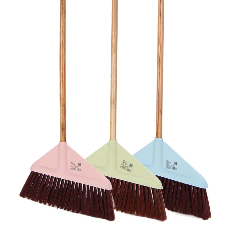 Fábrica directa escoba barra de madera escoba plástico suave piel hogar barato gran escoba al por mayor