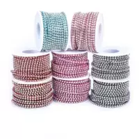 Цепь пылевой когтей белый бриллиант SS4.5-SS18 серебряный/золотой красный AB водяной бриллиант цепи швейное стекло украшения
