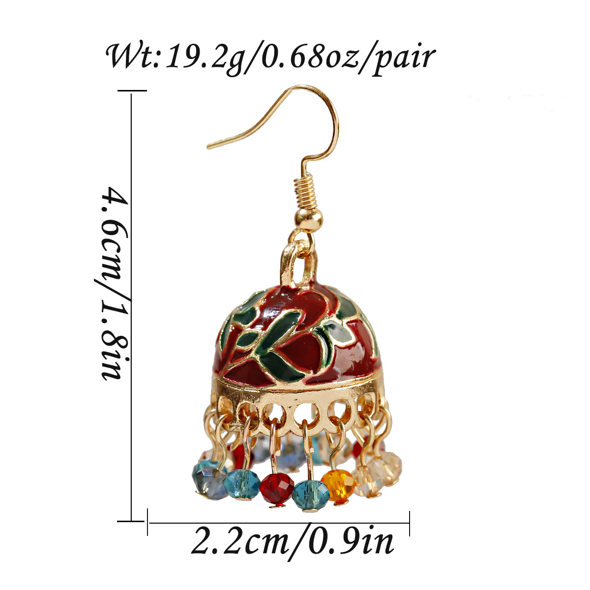 24g Weight Alloy Ear Needle Material Ear hook Classification 1 Pair Quantity Daily, Date Occasion Metal Material Flower Pattern Women's Gender Ethnic Style Style 1 Pair Ethnic Style Flower Metal Ear Hook 9