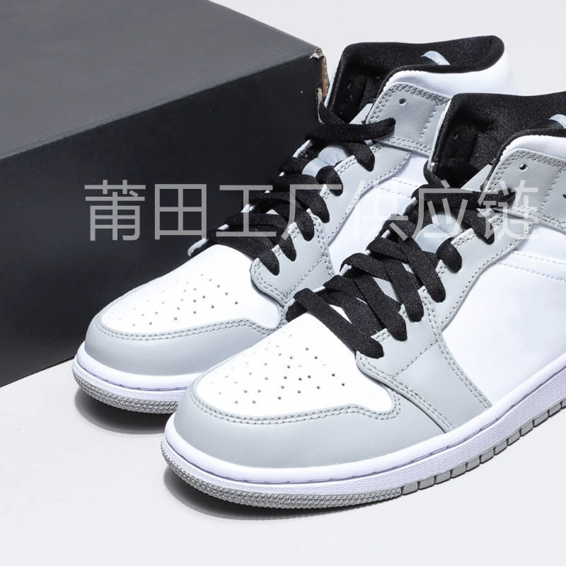 Dunk Panda AJ1 High Version AJ1 High-Gang женские туфли мужские застегивающиеся маленькие табачно-серые сломанные складные носки туфли Putian Pure