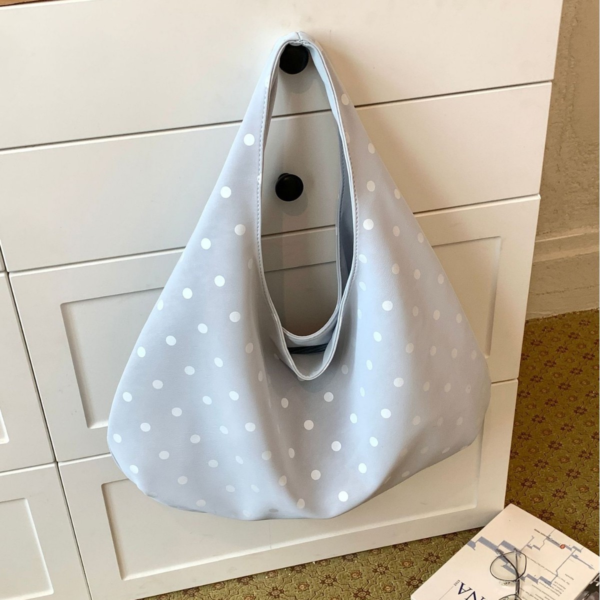 Bolsa de hombro de tela de nylon de gran capacidad, bolsa de mano diaria de doble cara de comercio exterior, bolsa de brazo