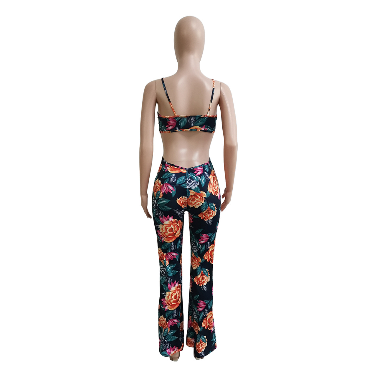 Women Clothing Spring Summer Beach Vacation Tube Top Hollow Out Cutout Jumpsuit