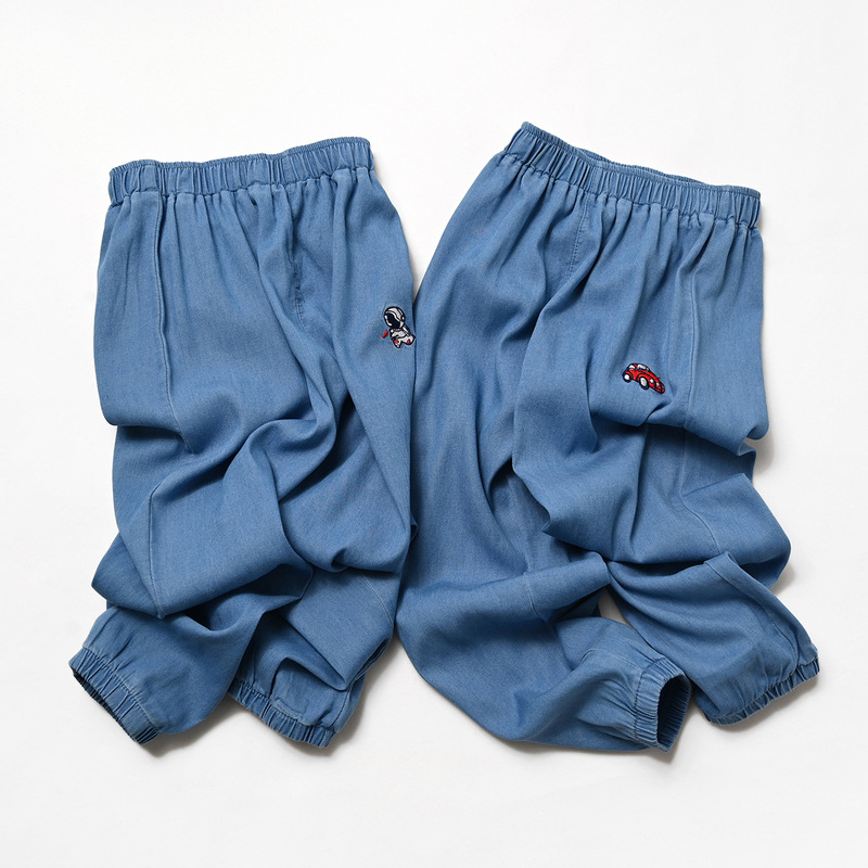Tencel Anti-mosquito Pants Children's Thin Neck Trousers Boys and Girls Sunscreen Summer Cool Pants Air Conditioning Pants Bloomers