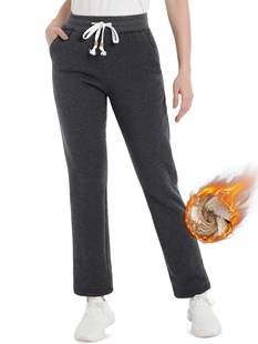 2025 Cross-Border New European and American Women's Wool Lined High Elastic Sweatpants Soft