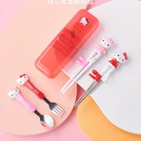 Hello kitty, детские обучающие палочки для тренировок, портативная столовая, набор
