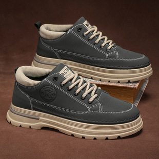Martin Boots Men's Shoes Spring New Breathable Workwear Shoes Men's Trendy All-match Thick-soled Sports Casual Sneakers for Men