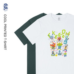 メンズ230g半袖Tシャツ、メンズ夏新作、若者向けトレンド、ゆったりカジュアル、カラフルなインナーシャツ、レディースインス