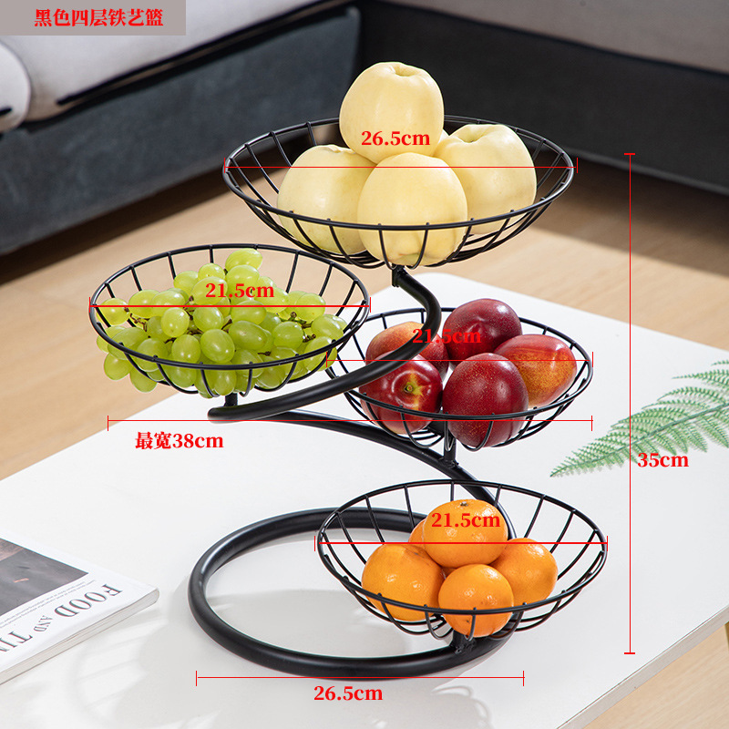 Plato de frutas de hierro forjado gancho de plátano sala de estar casera canasta de frutas de lujo ligera mesa de comedor dulces bocadillos plato