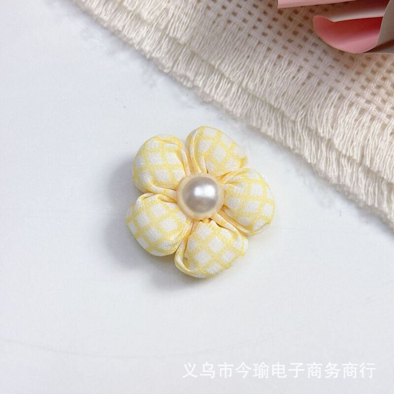 糖果色格子花朵辅料充棉五瓣花头饰发夹DIY饰品服饰配件装饰辅料|undefined
