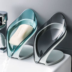 Creative Leaf Soap Dish Bathroom Hole-Free Double Layer Soap Dispenser Shower Drain Laundry Soap Dish Storage Rack