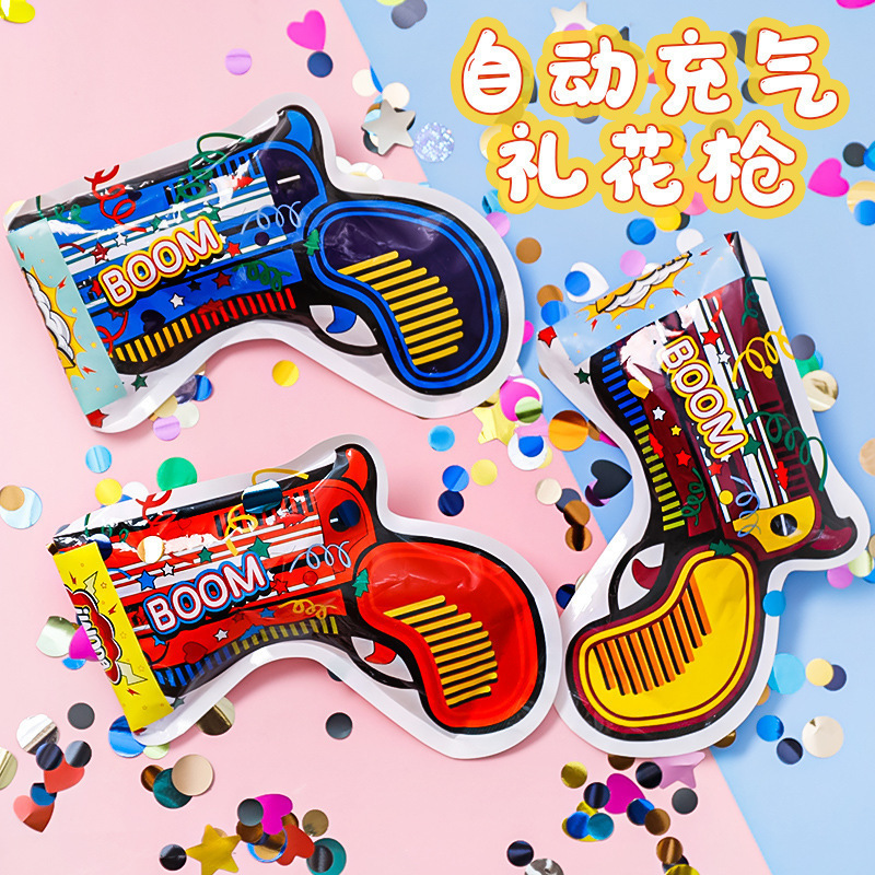 Trendy Inflatable Fireworks Gun Holiday Atmosphere Prop Children's Birthday Party Handheld Creative Fireworks Tube Wholesale