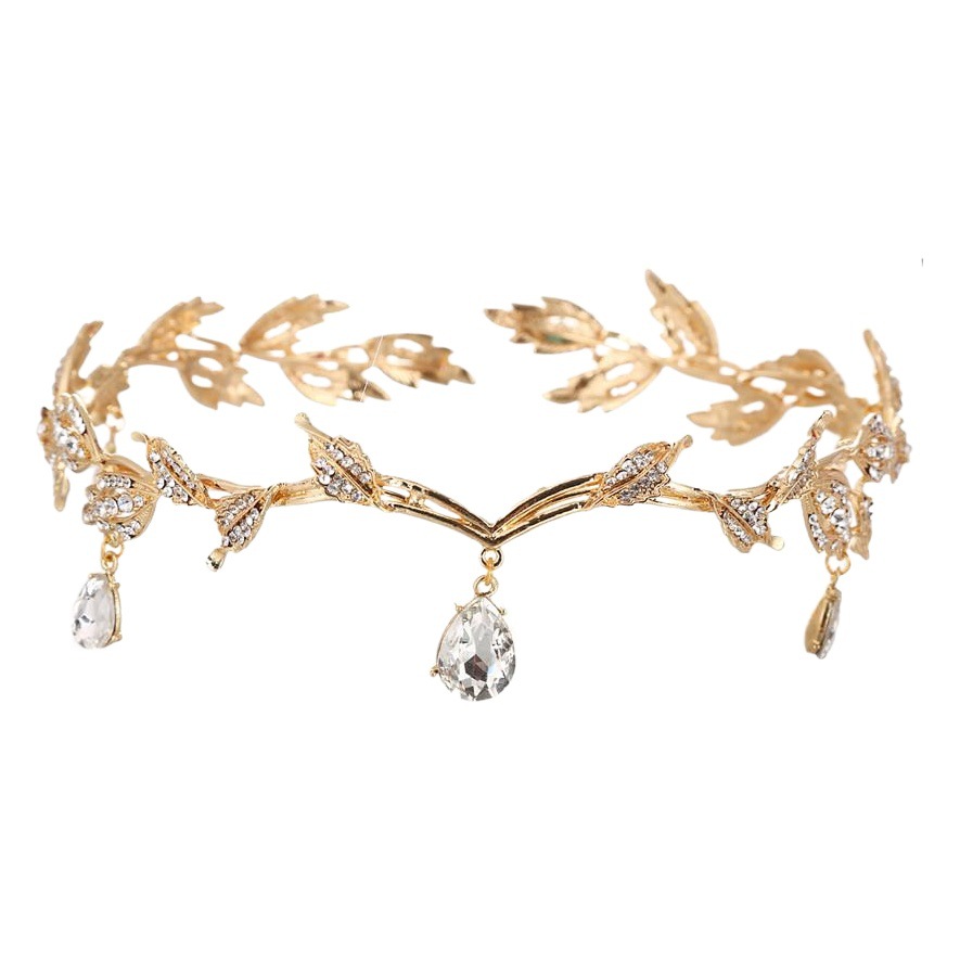 Alloy Rhinestone Bride Crown Crystal Jewelry Korean Style Exquisite Bride Headwear Eyebrow Pendant Rhinestone Wedding Headwear