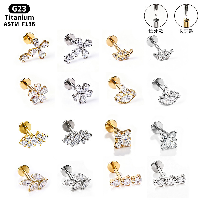 Labret piercing jewelry detail image