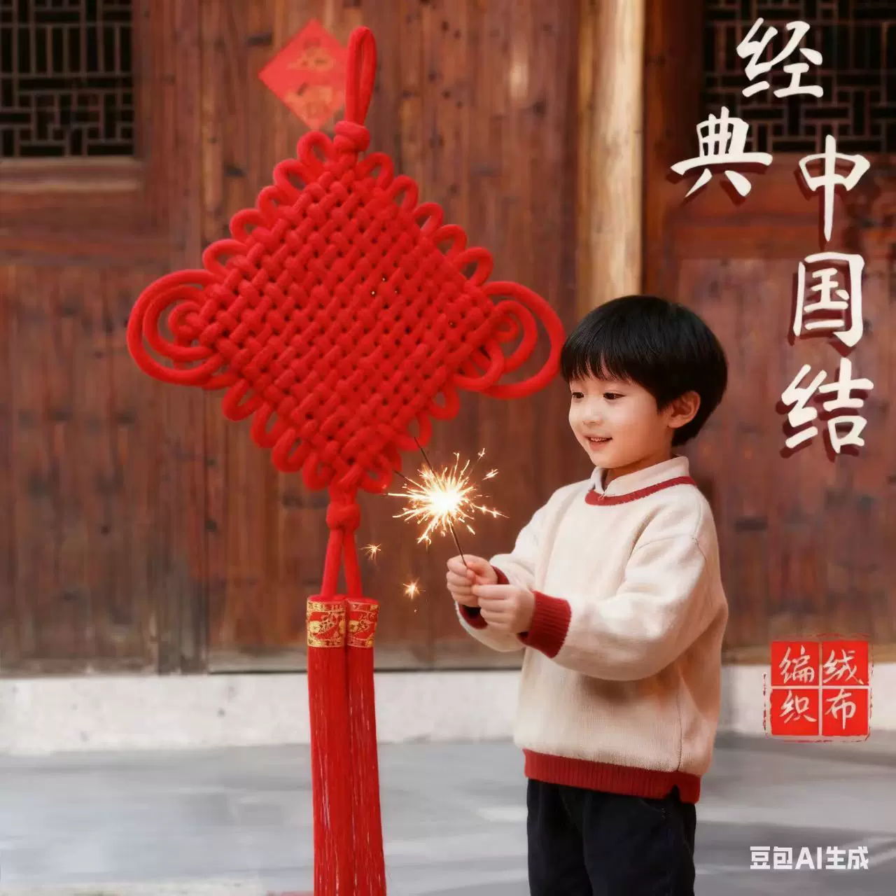 龙年纯工中国结大号编织绒布结小区入户厅玄关福字小号手工编织