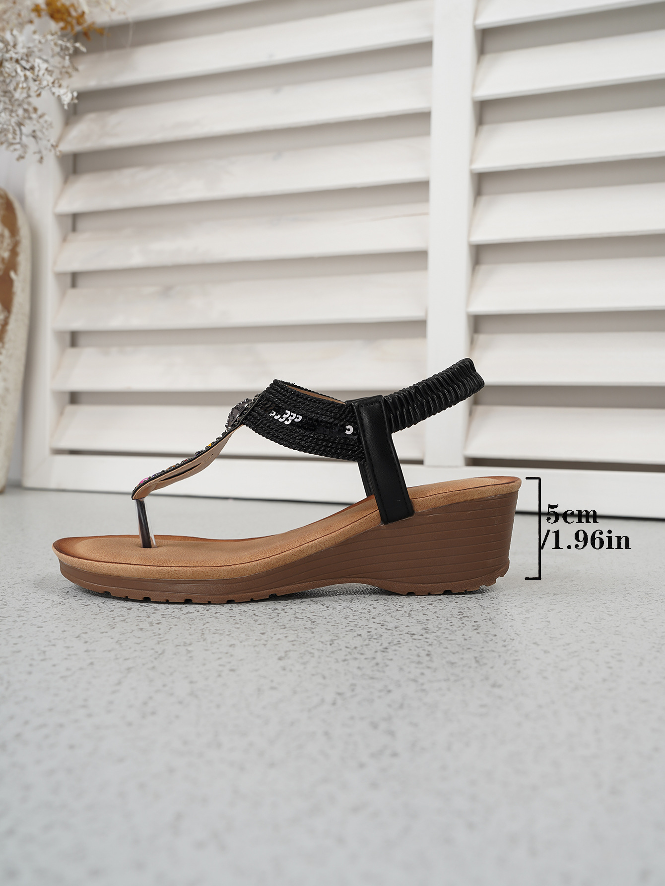 Boheemse sandalen met strass en sleehak voor dames strand_voghion.com