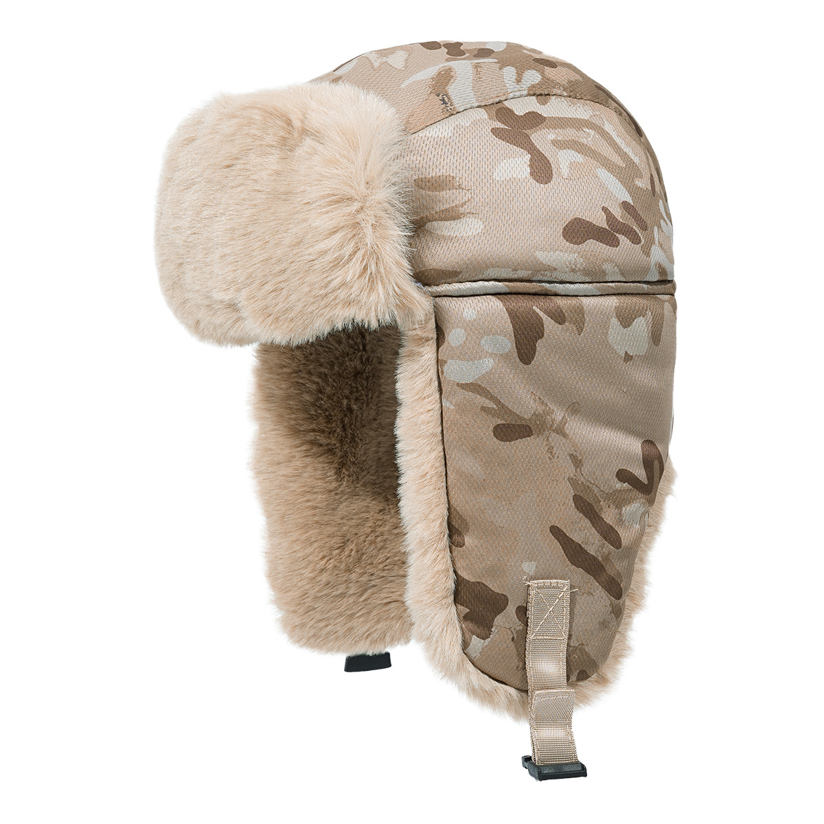 Esquí al aire libre en invierno grueso sombrero de protección de oídos de vuelo caliente sombrero de bisel grande a prueba de frío para hombres y mujeres sombrero camuflaje a prueba de viento trueno