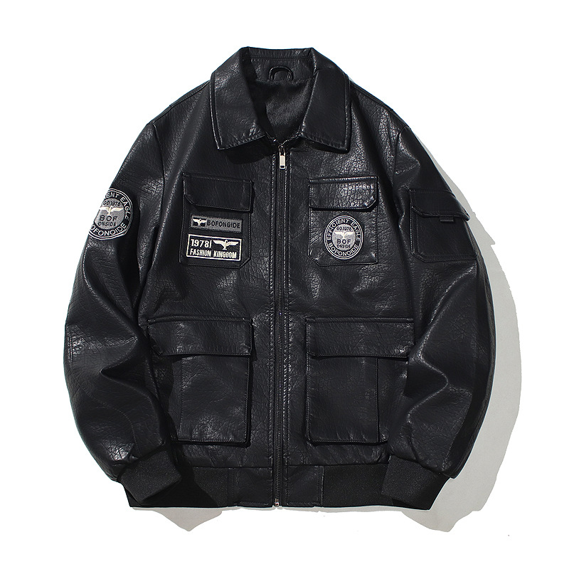 Chaqueta de cuero para hombres de primavera, chaqueta de cuero casual para hombres, chaqueta de cuero para jóvenes, chaqueta de moda para hombres.