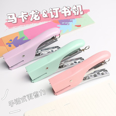 Cross-border macaron color handheld stapler No. 12 metal effortless stapler factory large nailer wholesale