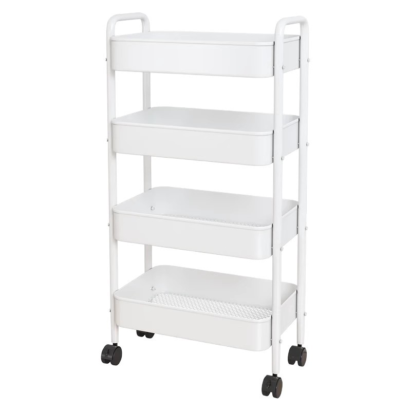 Estante de almacenamiento de carrito pequeño cocina piso piso dormitorio bocadillos de bebés multicapa baño móvil almacenamiento de almacenamiento de inodoro